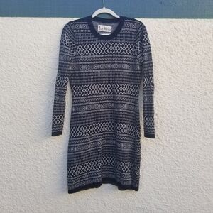 Aventura black and cream long sleeve sweater dress large